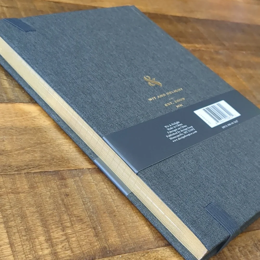 Gorgeous Black / Dark Gray Linen Wrapped Notebook Journal